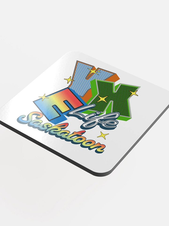 YXE Life Saskatoon Vibrant Letters Cork Coaster product image (1)
