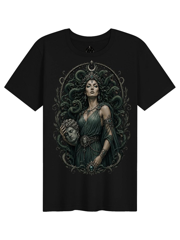 Medusa Queen Graphic T-Shirt | Dark Mythology Serpent Goddess Tee product image (2)