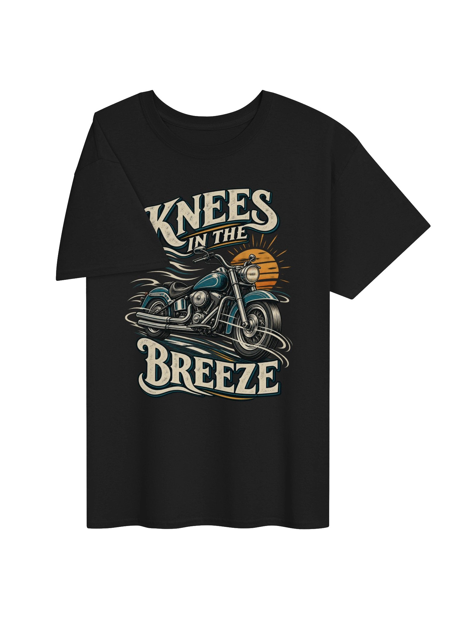Knees in the Breeze – Vintage Biker Motorcycle T-Shirt product image (3)