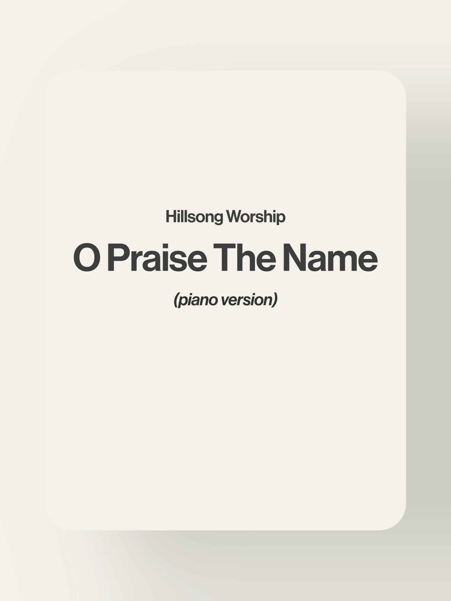 O Praise The Name - Hillsong Worship product image (1)