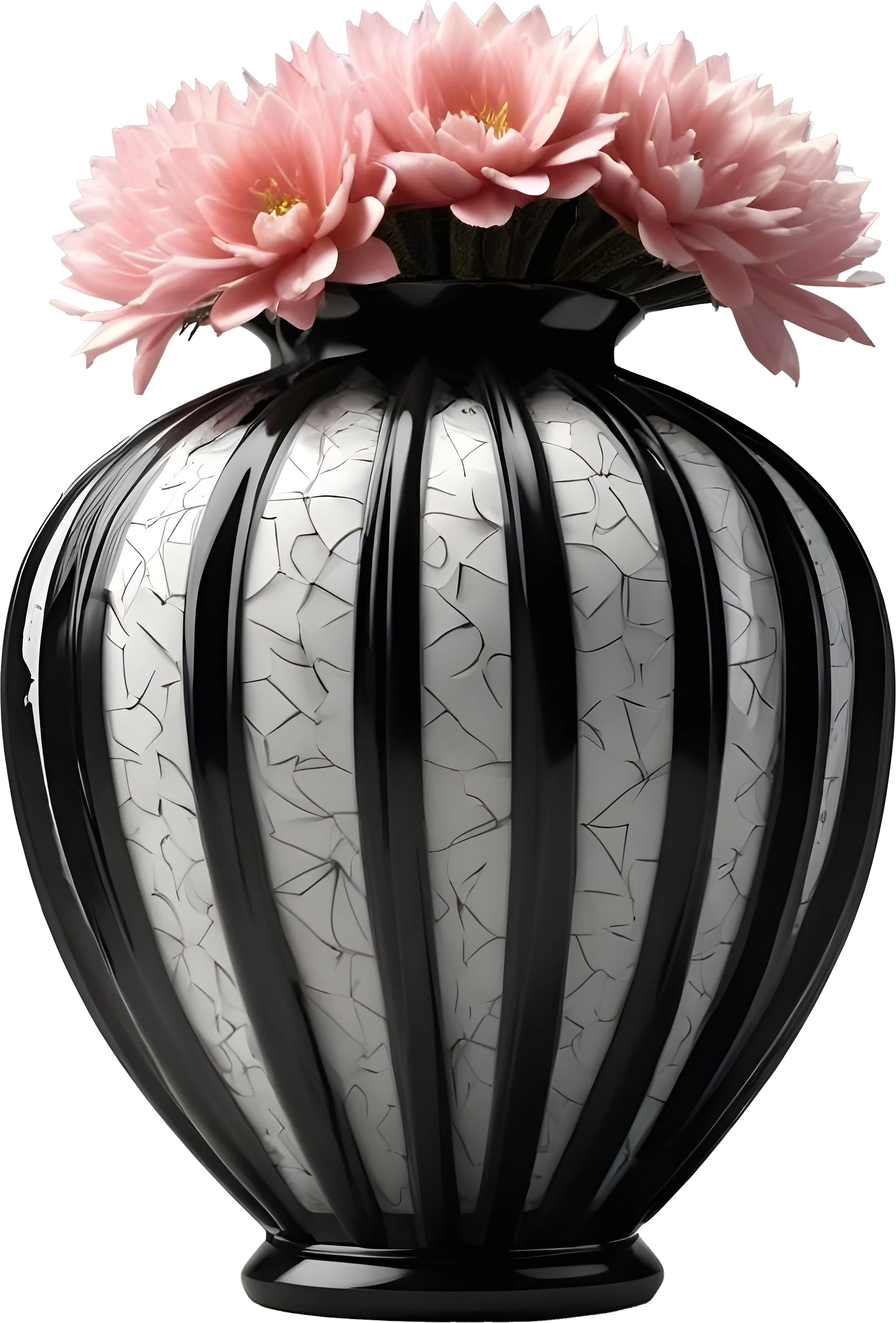 Monochrome Elegance Vase – Black & White Signature, PNG product image (1)