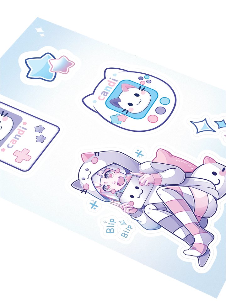 CandiCat Gamer Girl Sticker Sheet product image (2)