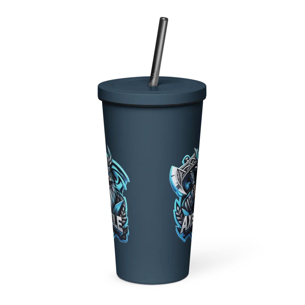 Angry Axe Insulated Tumbler w/metal straw product image (3)