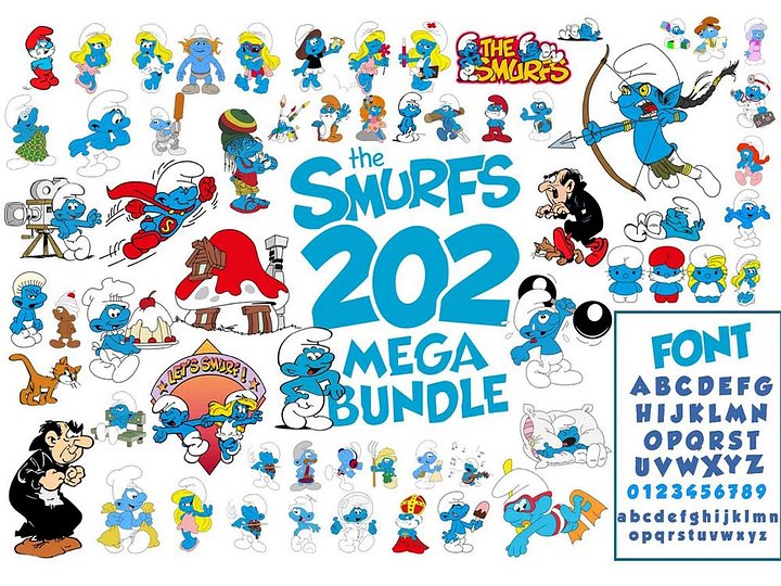 200+ Smurfs SVG Bundle for Cricut | Smurfs PNG DXF EPS | Smurfs Clipart Instant Download product image (2)
