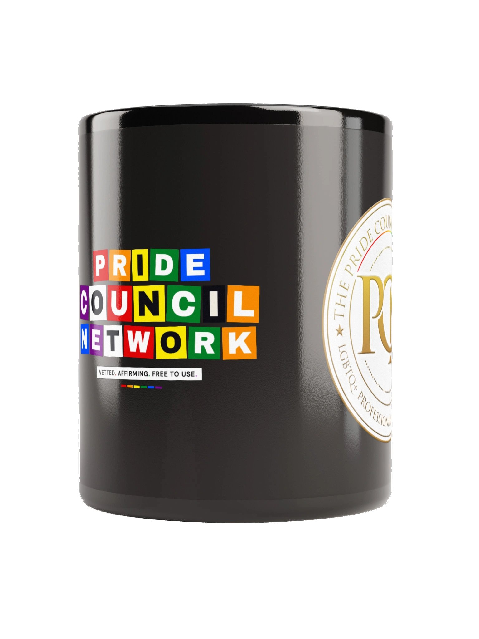 Pride Council Network Black Glossy Mug product image (3)