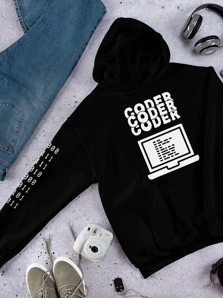 Coder Triple Text Design with Laptop - Hoodie for Coders product image (31)