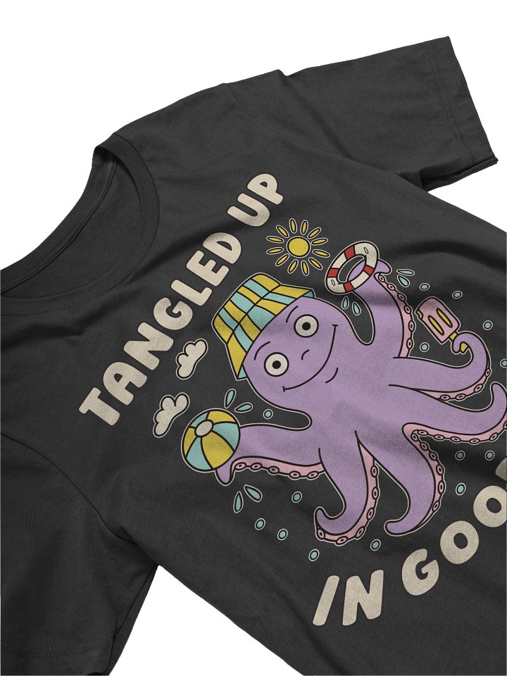 Tangled Up In Good Vibes Cute Silly Funny Octopus Unisex T-shirt product image (2)