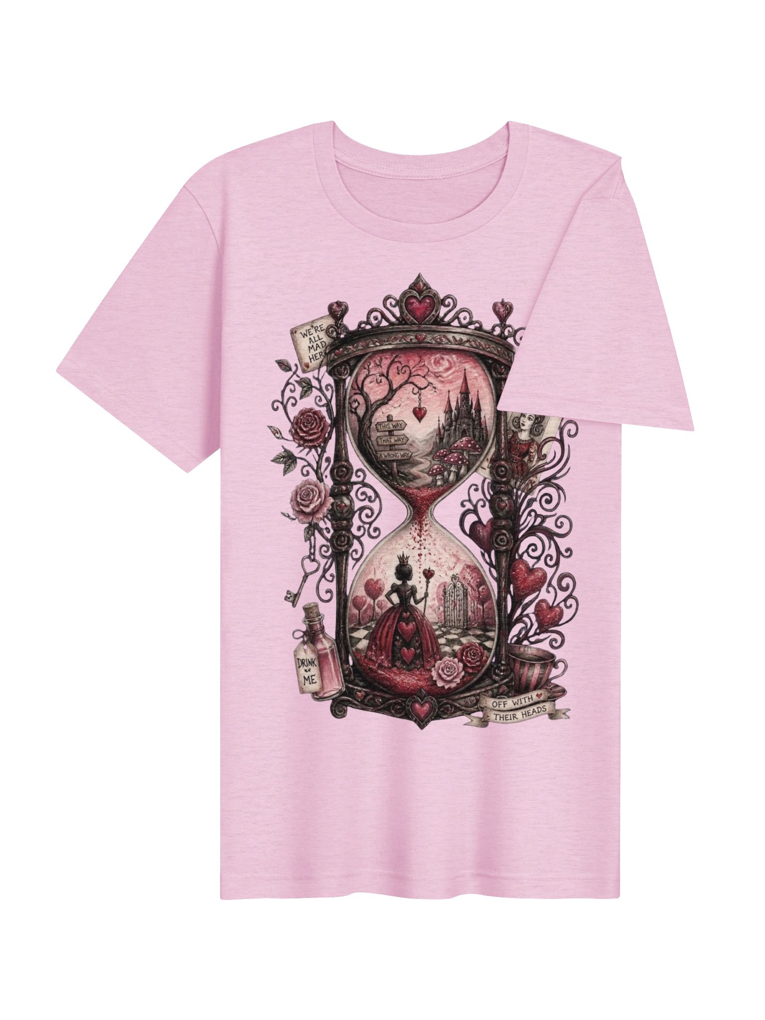 Queen of Hearts Hourglass Shirt, Wonderland Dark Alice, Whimsigoth Mad Tea Party product image (19)