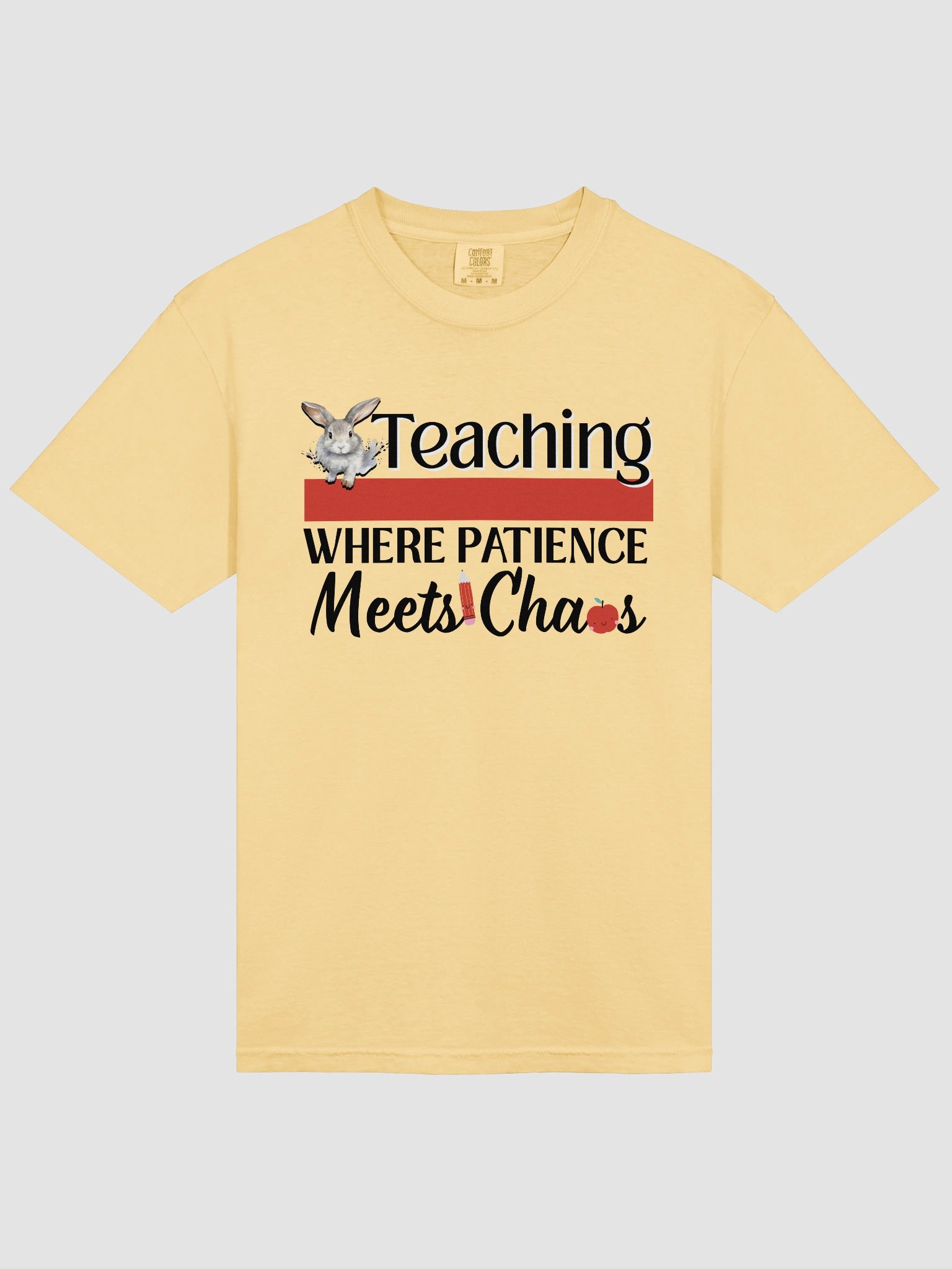 Bunny Teaching Where Patience Meets Chaos, Teachers Comfort Colors T-shirt product image (11)