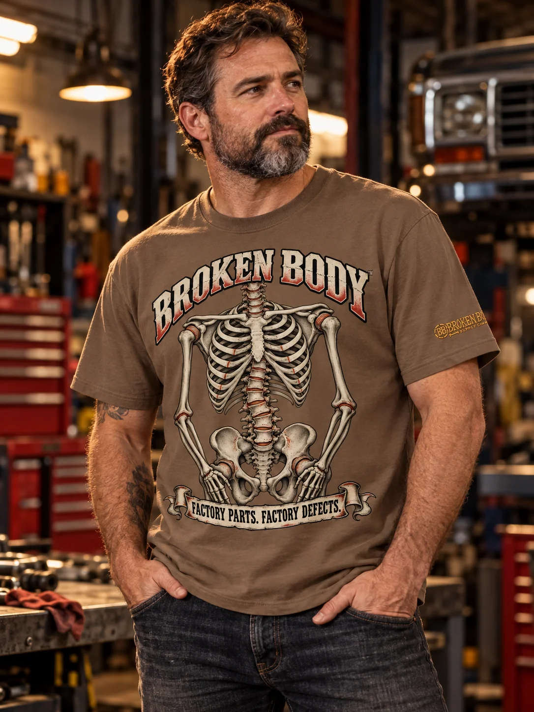 Funny Skeleton Shirt — Factory Parts, Factory Defects | Rebuild Shop product image (1)