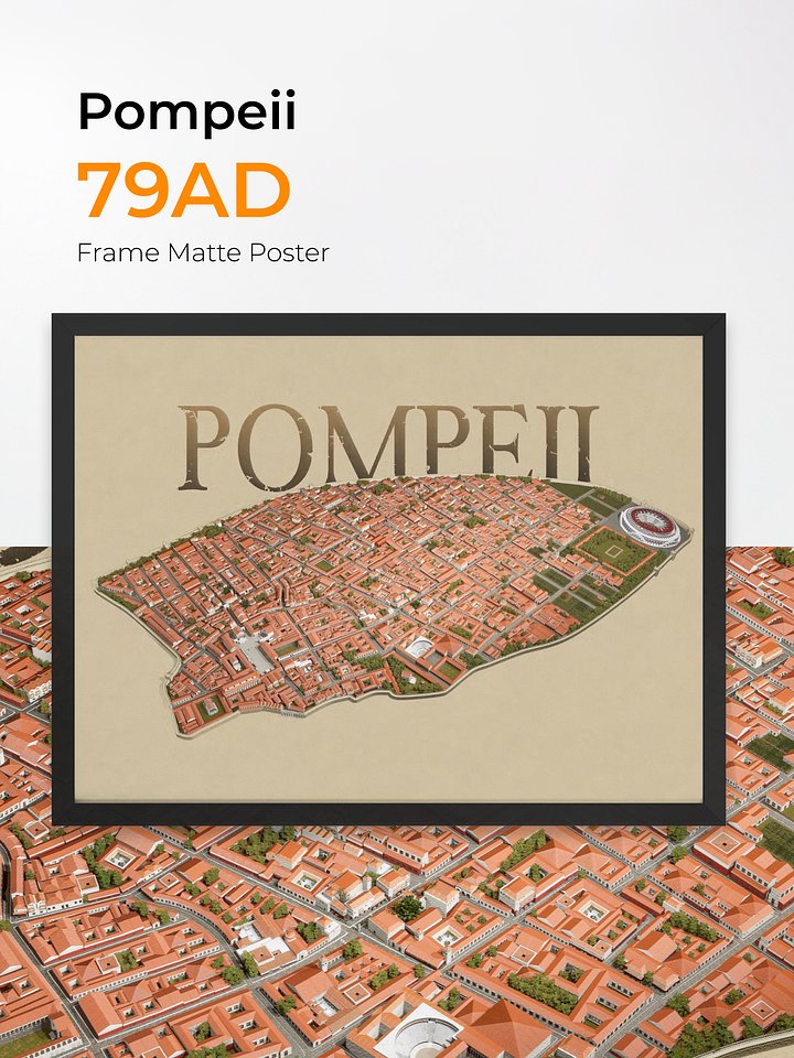 Pompeii 3D Reconstruction City View (Framed Poster) product image (1)