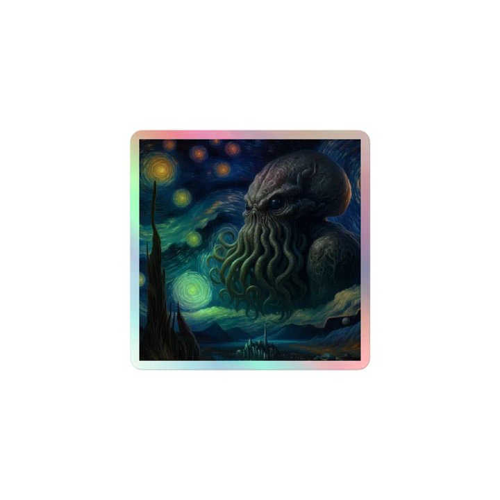 Starry Nights with Realistic Cthulhu Holo Sticker product image (1)