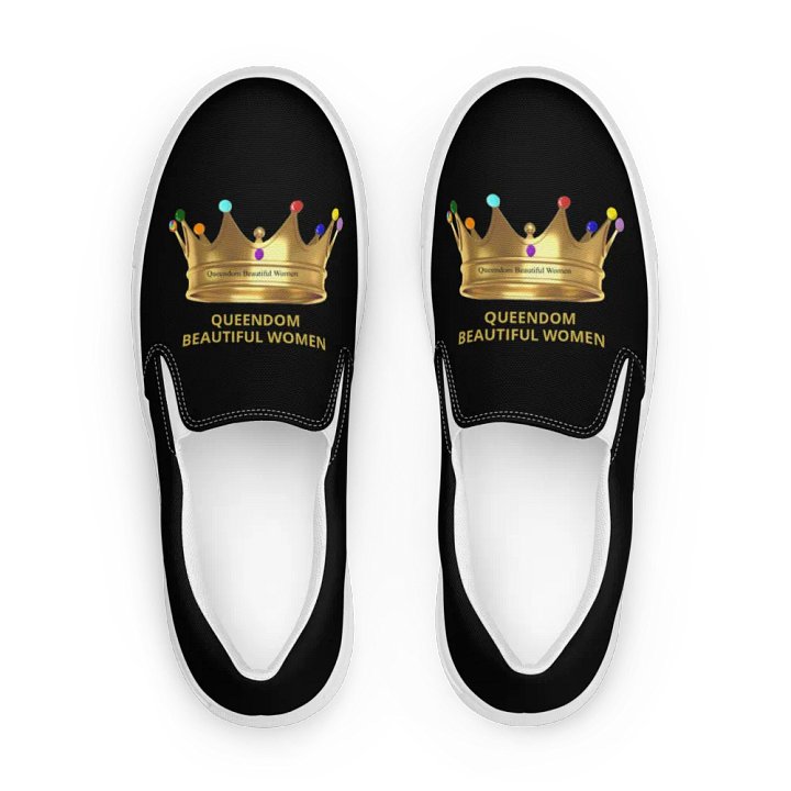 Queendom Beautiful Women Crown Canvas Shoes /Black (TM) product image (1)