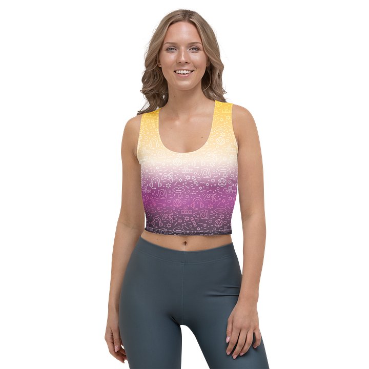 Nonbinary Cropped Tank 💛🤍💜🖤 product image (1)