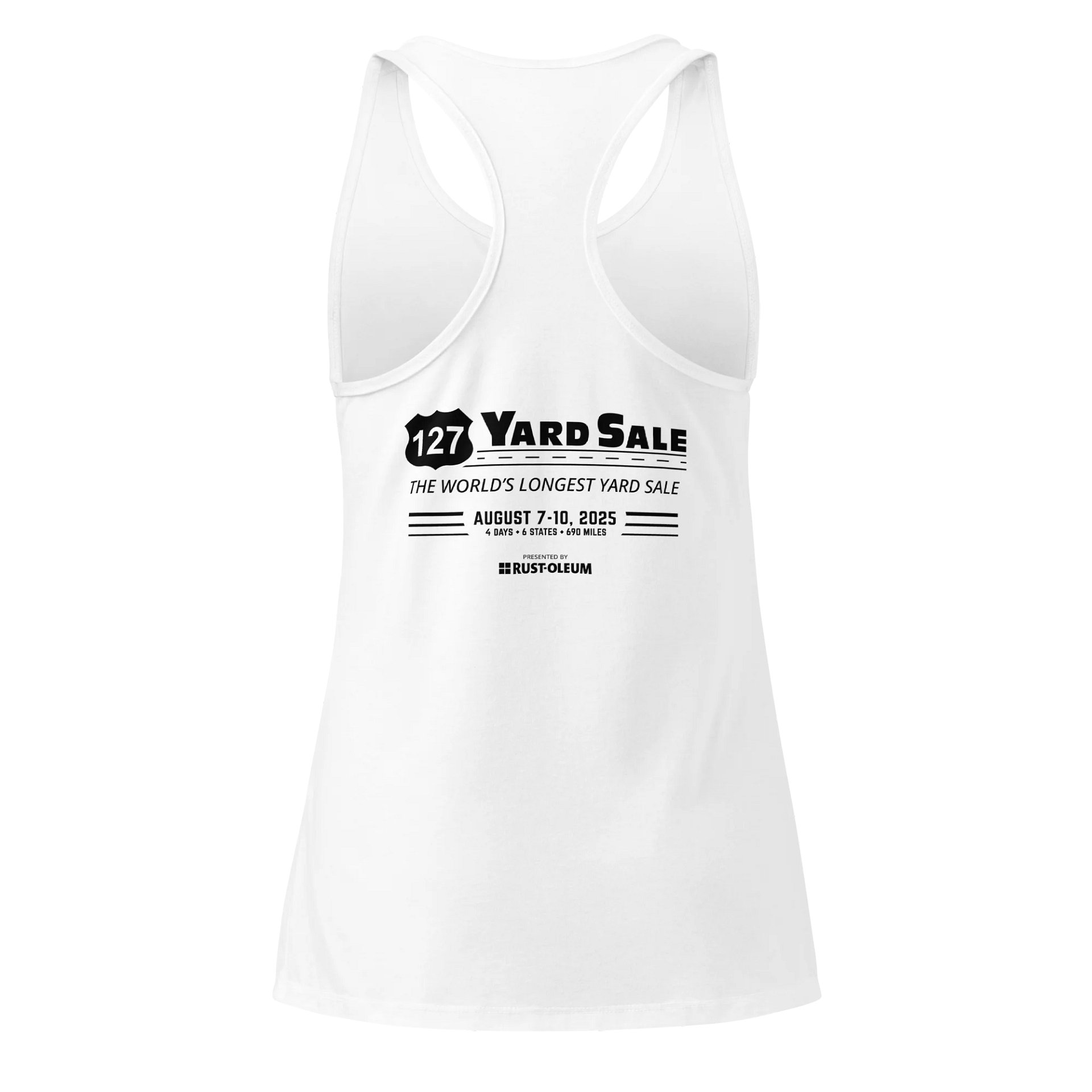 127 Yard Sale (2025) Vintage - Next Level Women's Racerback Tank Top - White product image (2)