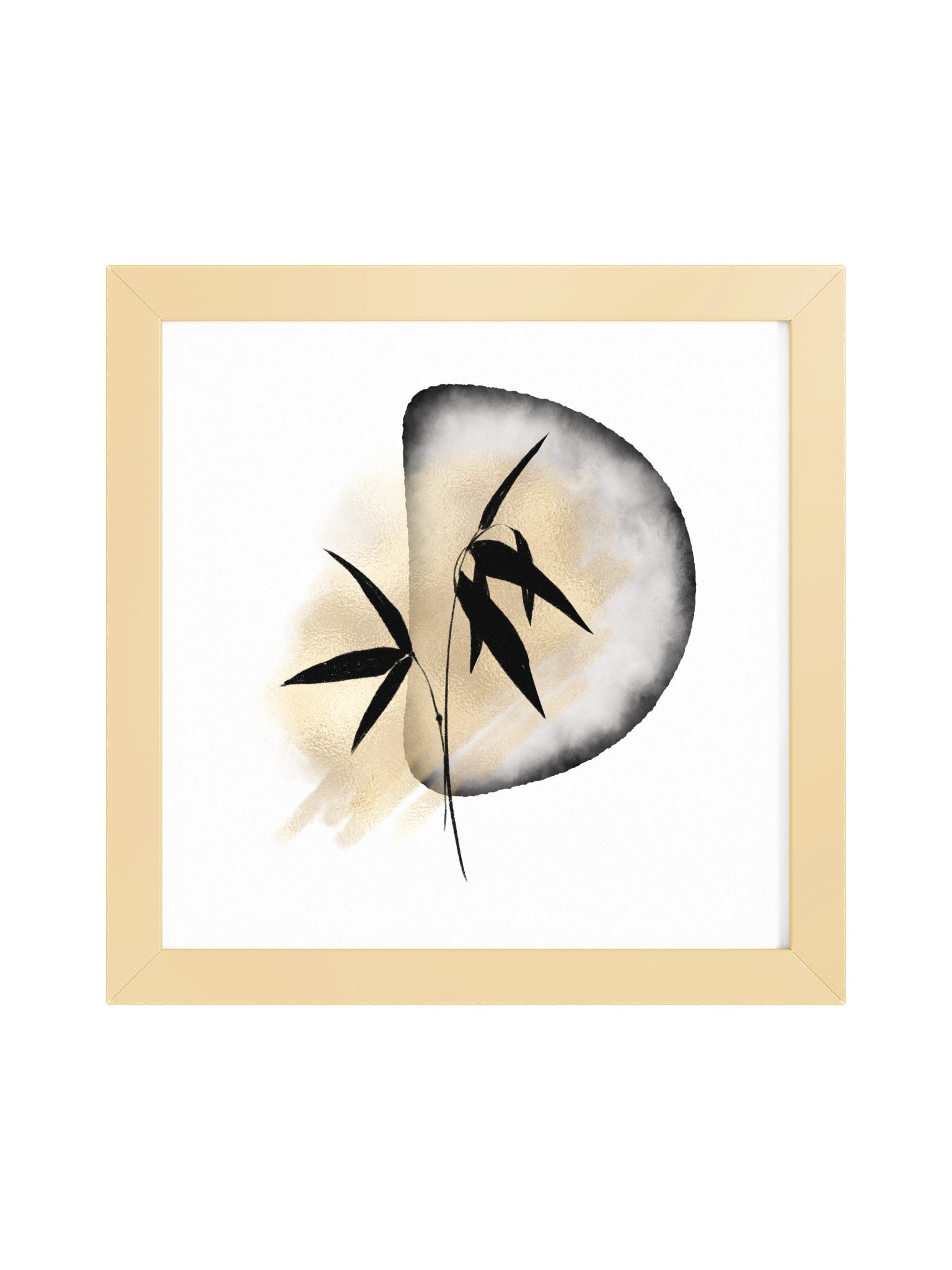 Silent Sanctuary — The Quiet Stone & Bamboo Framed Art Print (10x10") product image (1)