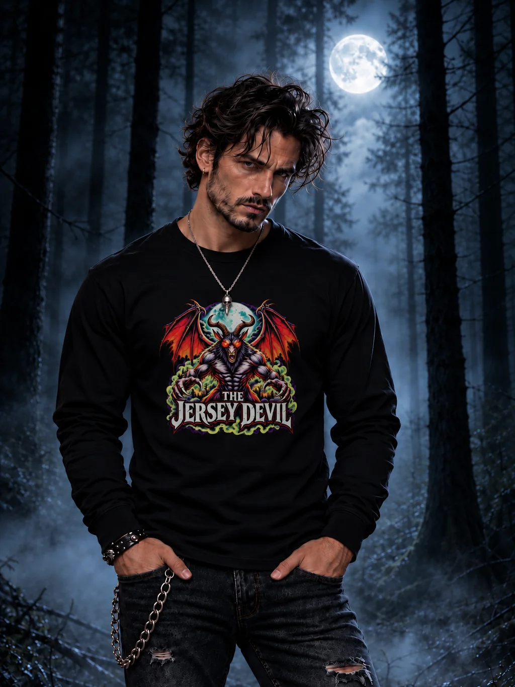 Jersey Devil: Neon Nightmares – Long Sleeve Shirt product image (6)