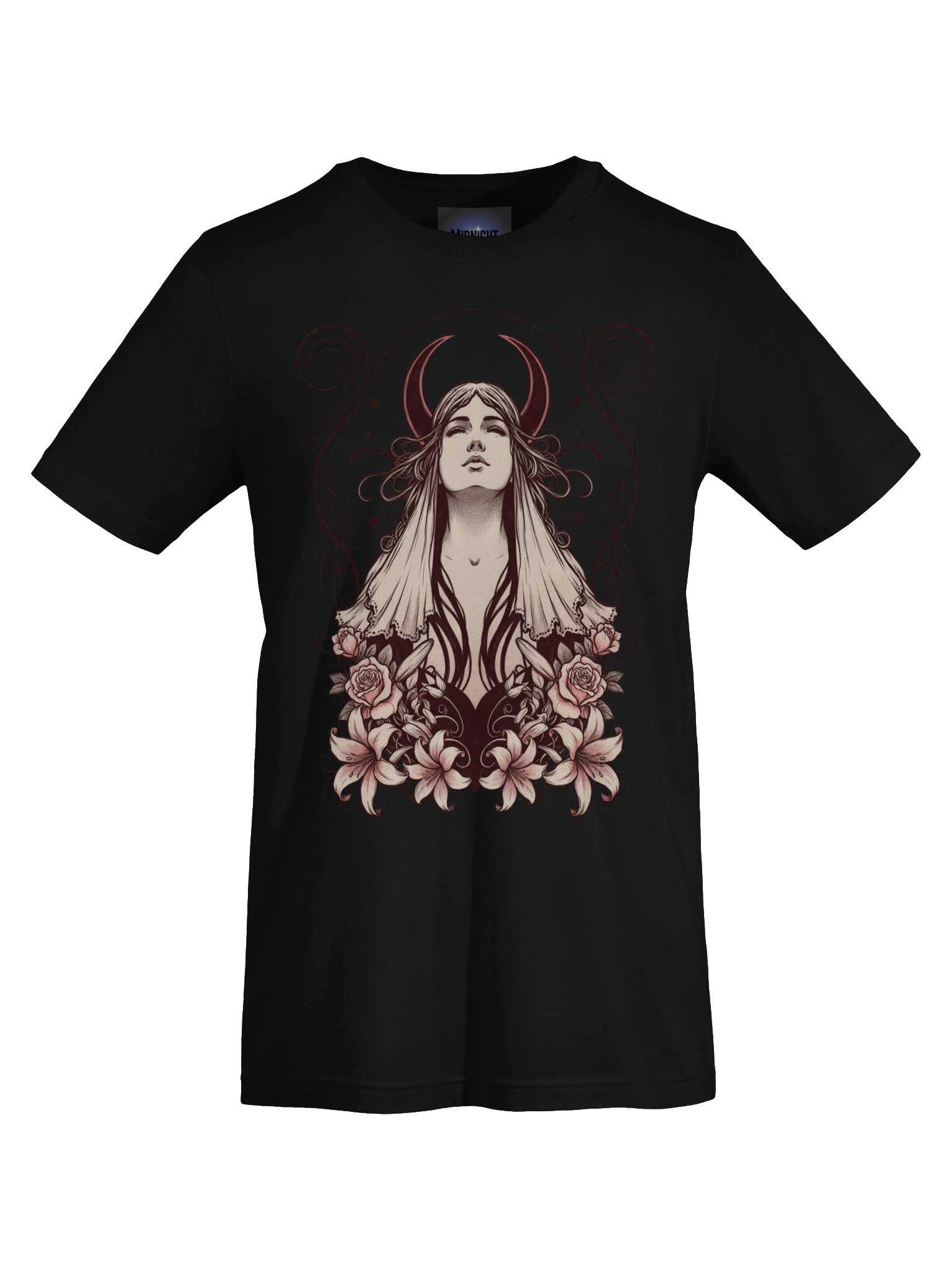 Midnight Veil Crescent Goddess T-Shirt product image (7)