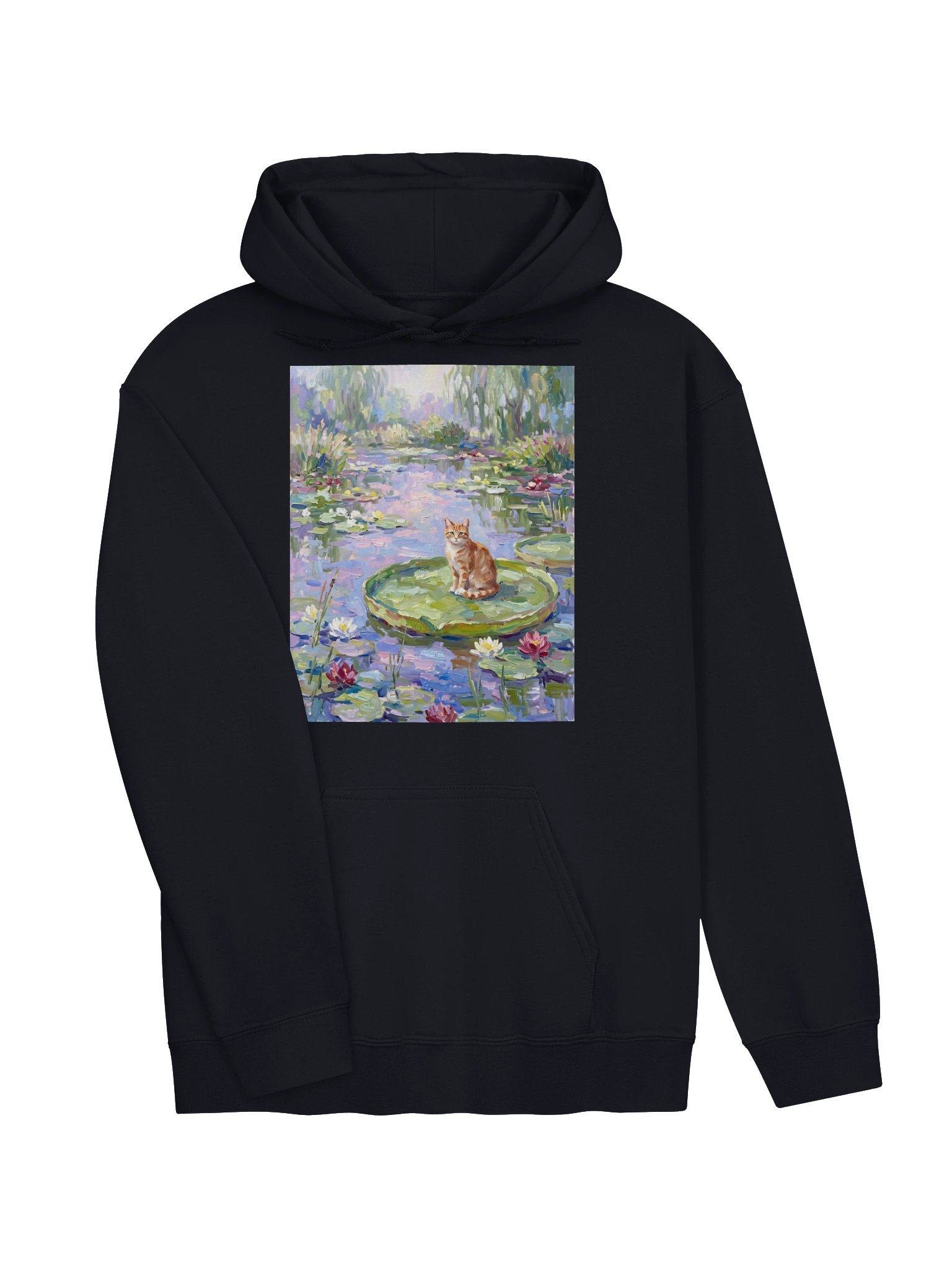 Water Lilies Cat Hoodie product image (17)