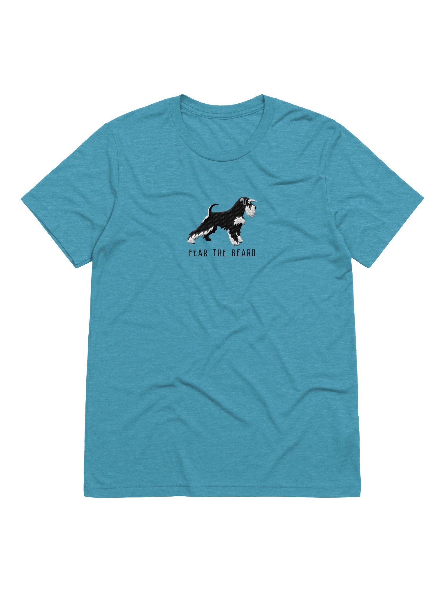Fear the Beard T-Shirt(Embroidered) of a Miniature Schnauzer(Black & Silver) product image (13)