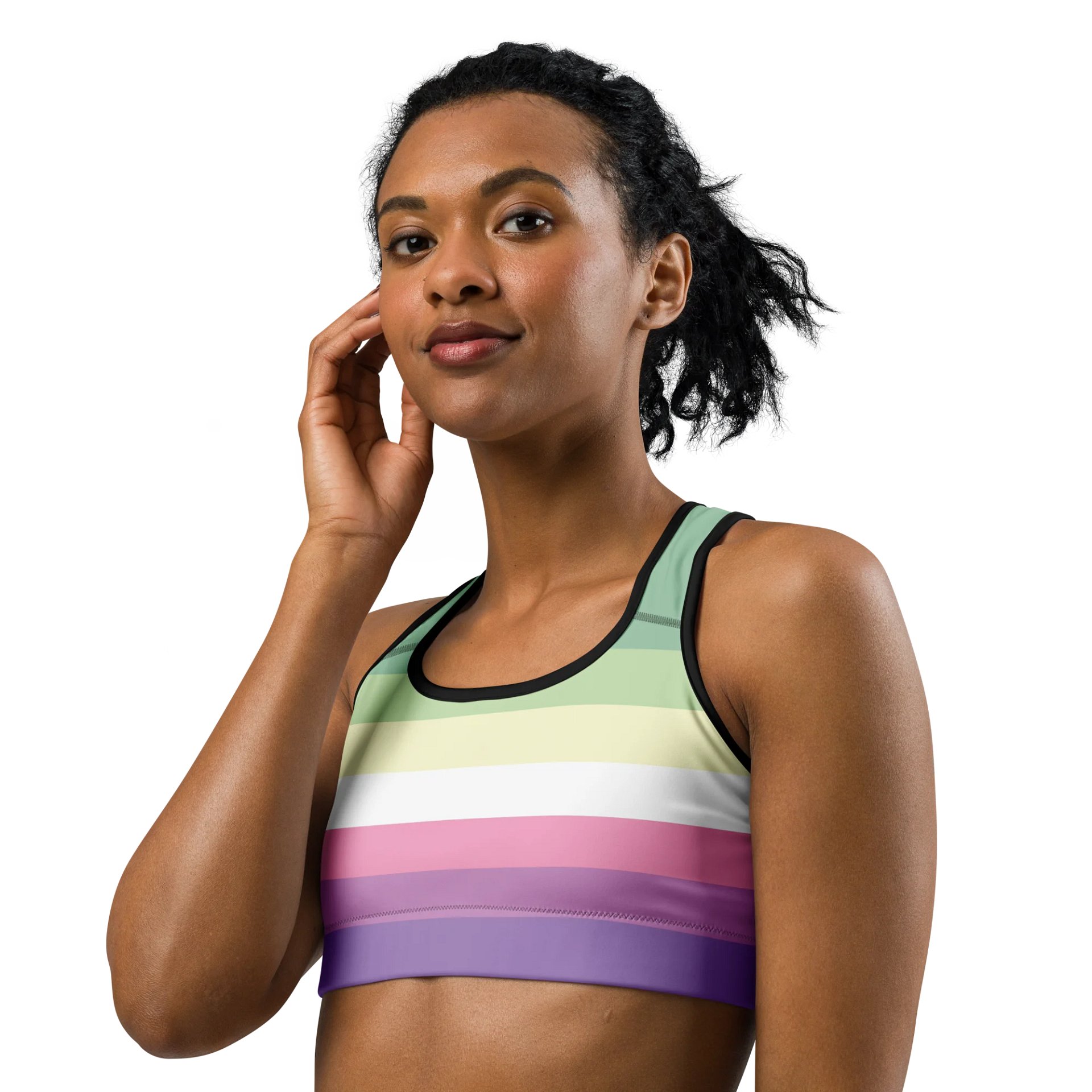 Genderfae Pride Flag Sports Bra product image (2)