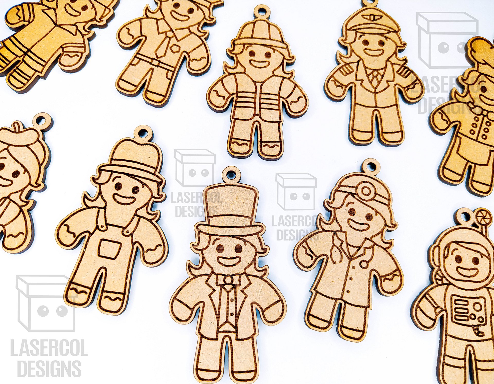 Gingerbread Cookies Christmas Ornaments Set 4 - Laser Cut Files product image (4)