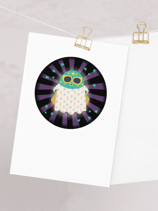 Little Ghost Luchador - Greeting Card product image (2)