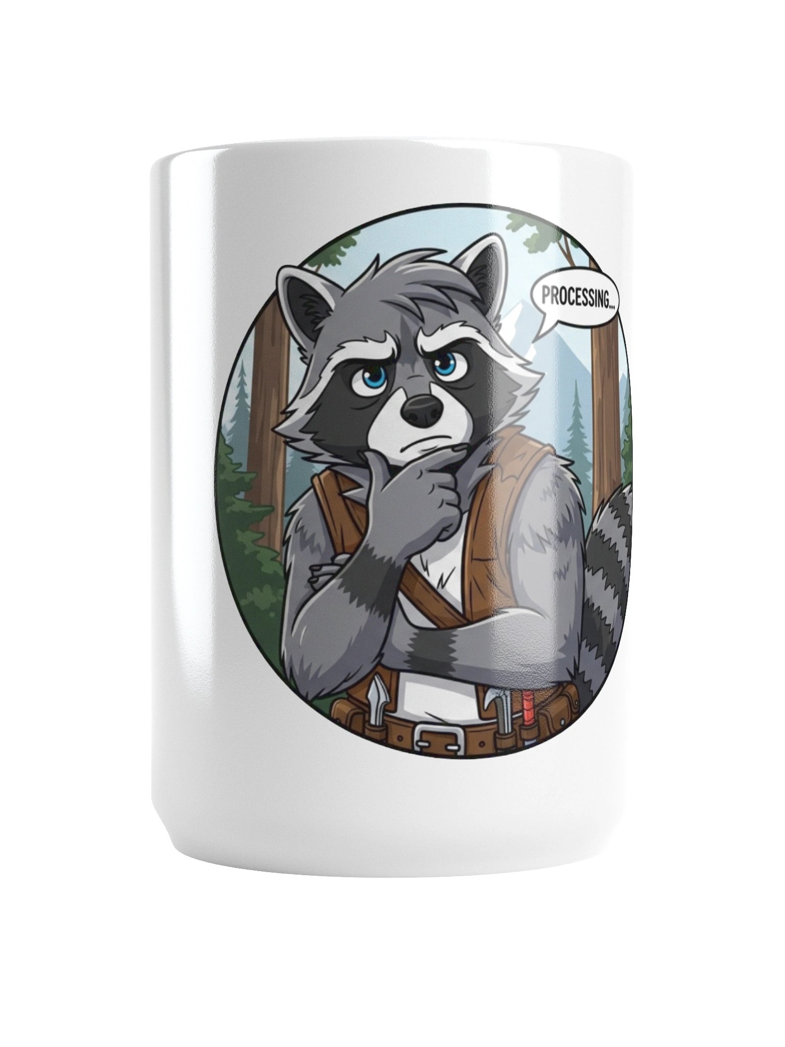 Thoughtful Raccoon Processing Mug product image (6)