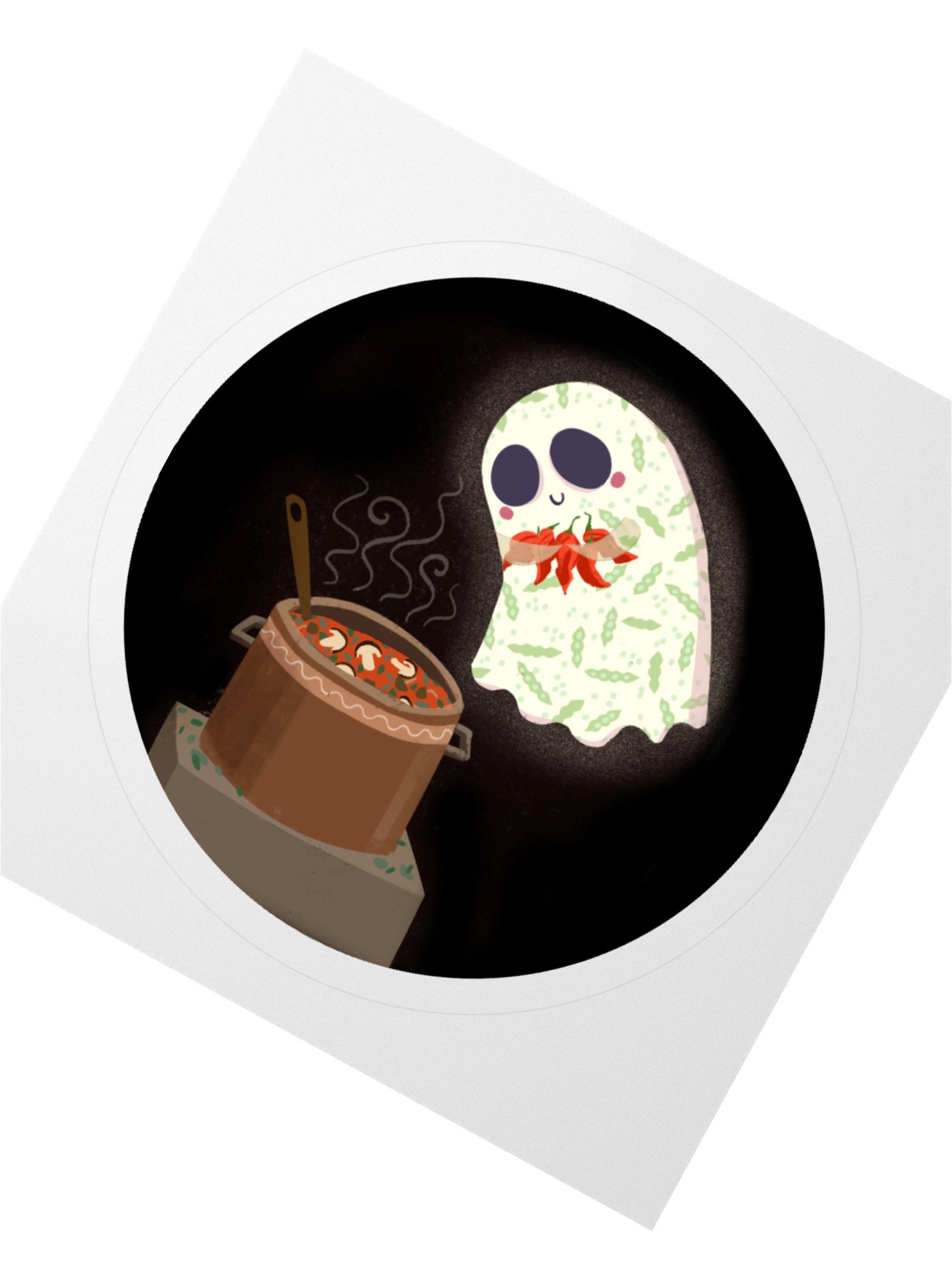 Little Ghost Chili Chef - Vinyl Sticker product image (1)