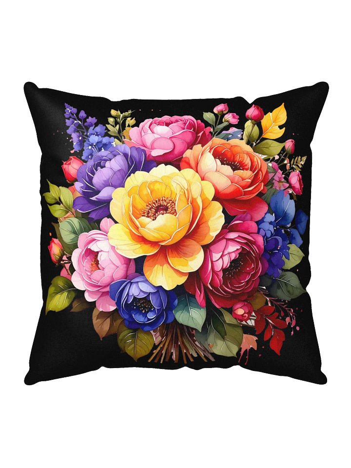 Columbia Road Market Floral All-Over Print Pillow (Black) product image (1)