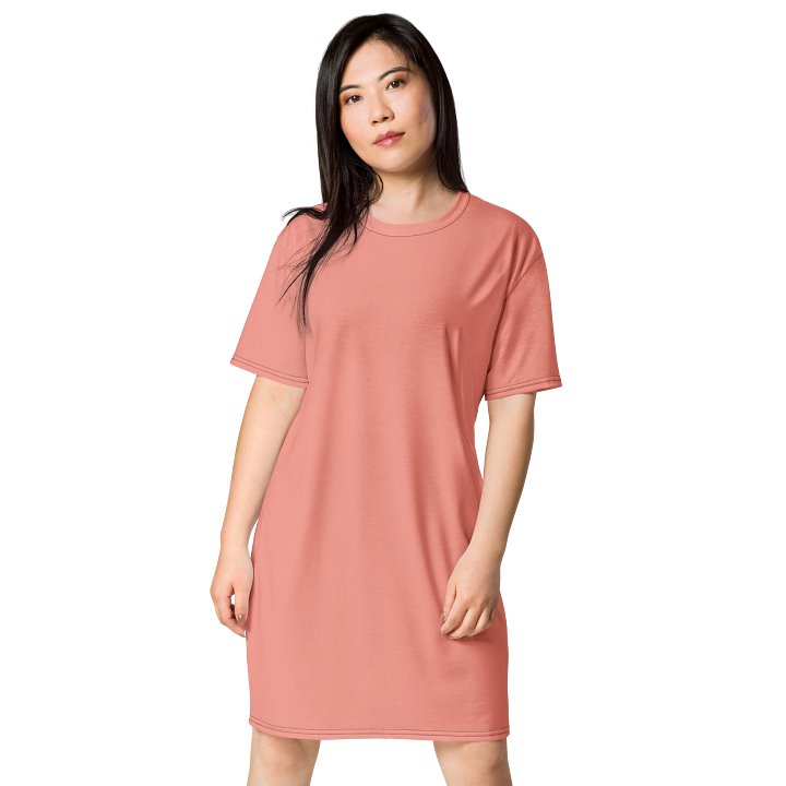 Mona Lisa Pink Oversized T-Shirt Dress | Stretchy Fabric | Casual or Formal Style | Sizes 2XS-6XL | Exclusive Design product image (1)