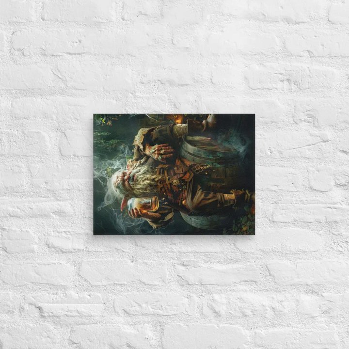 Elder elf drinking a beer - Canvas product image (2)