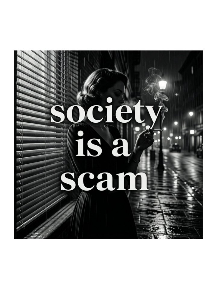 Society Is A Scam sticker 3"x3" sticker product image (1)