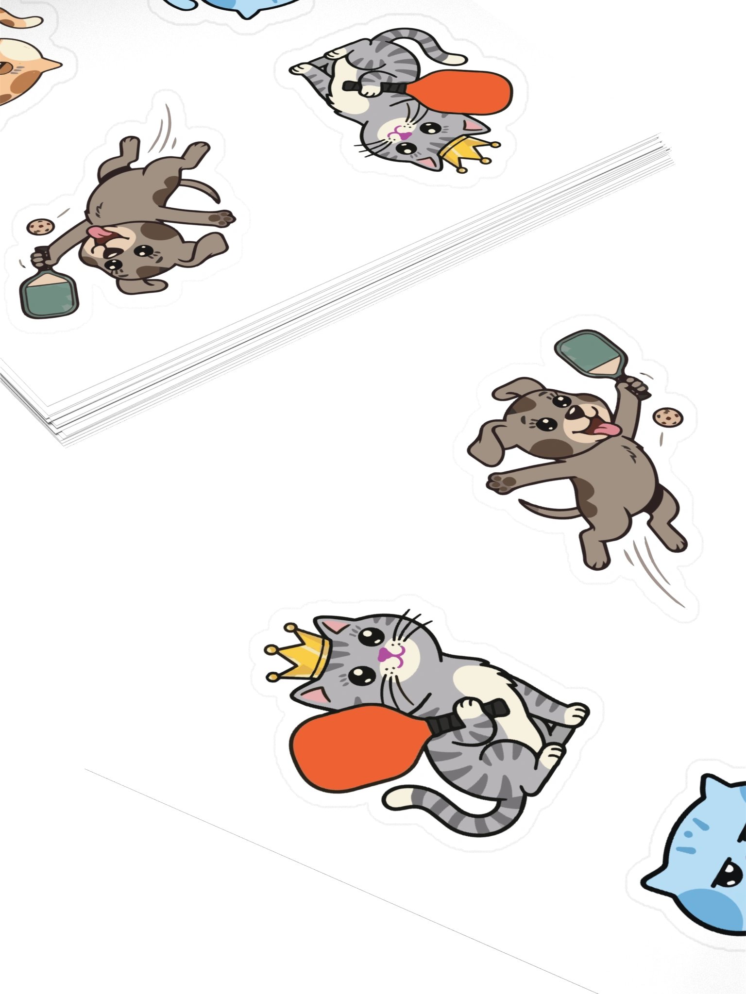Pickleball Pack — Blu, Yogii, Peanut Kitties & Tandy the Dog Stickers product image (4)