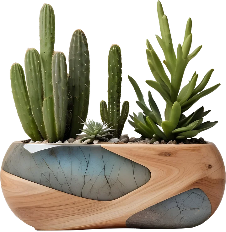 Celestial Grace – Abstract Succulent Planter PNG product image (1)