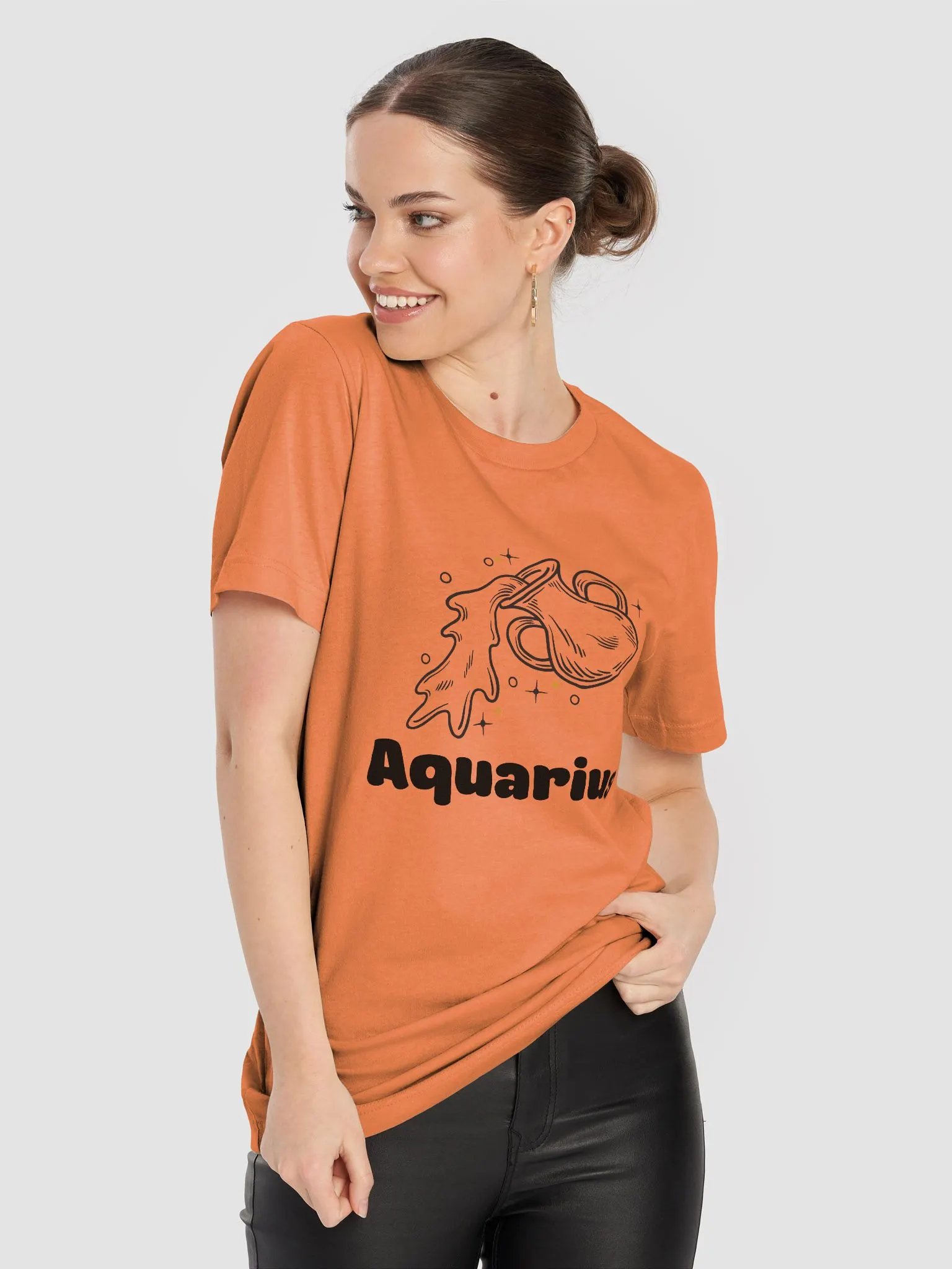 Aquarius Water Bearer T-shirt - Black Writing product image (5)
