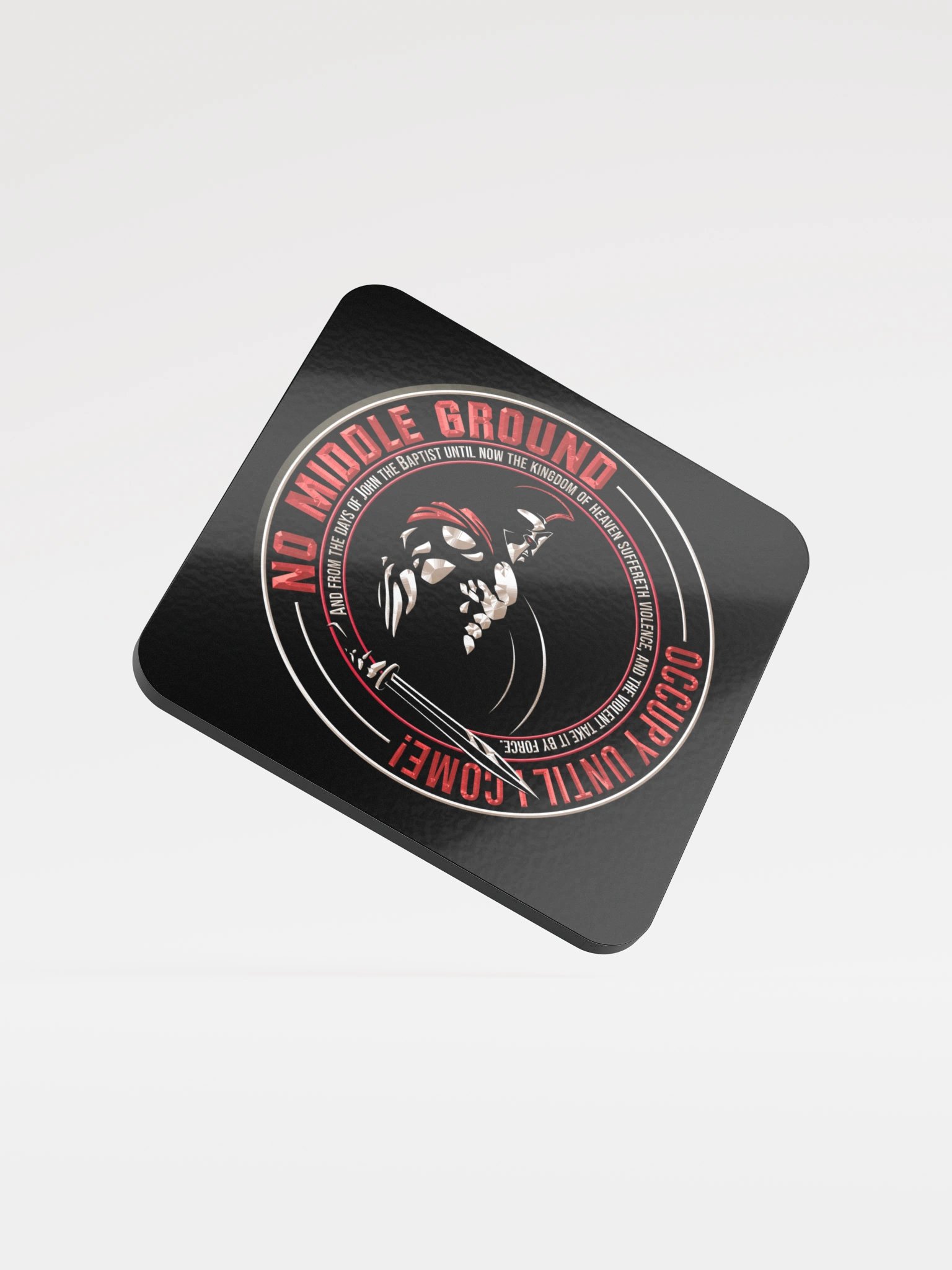 No Middle Ground Rnd, Blk Coaster product image (1)