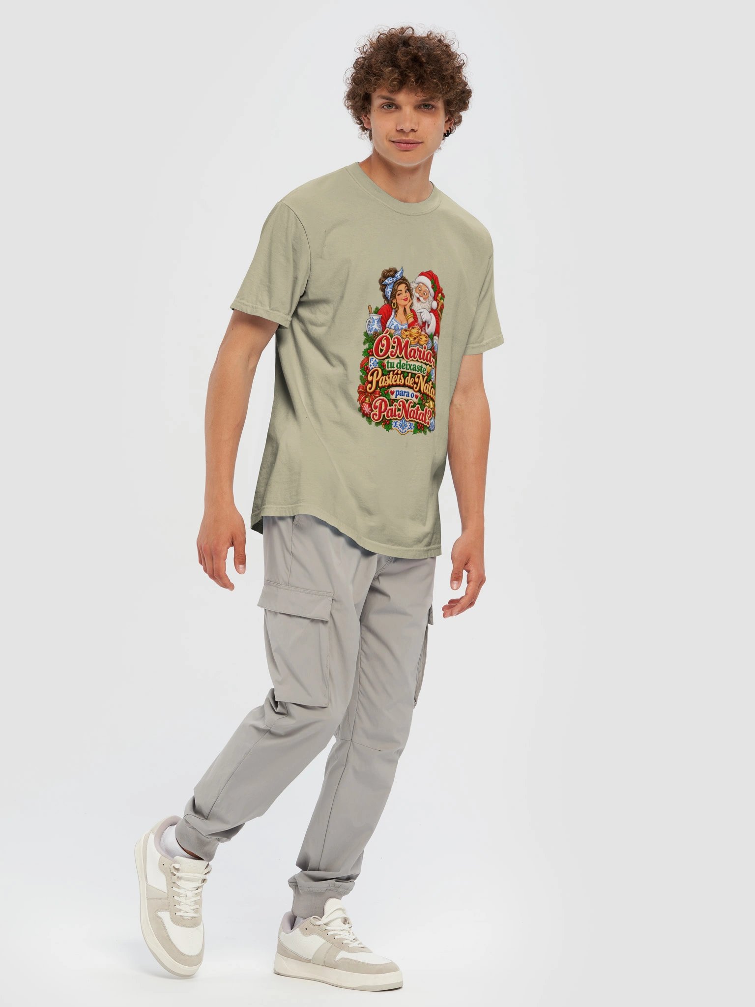 Ó Maria! Pastéis de Nata para o Pai Natal? – Funny Portuguese Christmas T-Shirt product image (7)