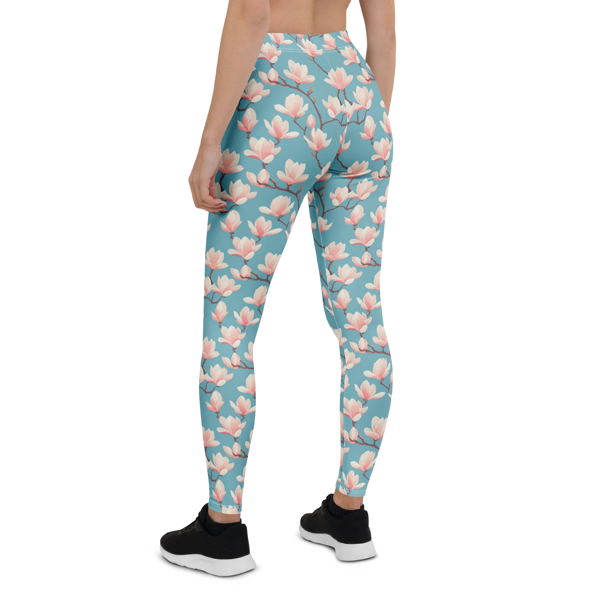 Elegant Magnolia Floral Leggings for Casual Outfits product image (2)