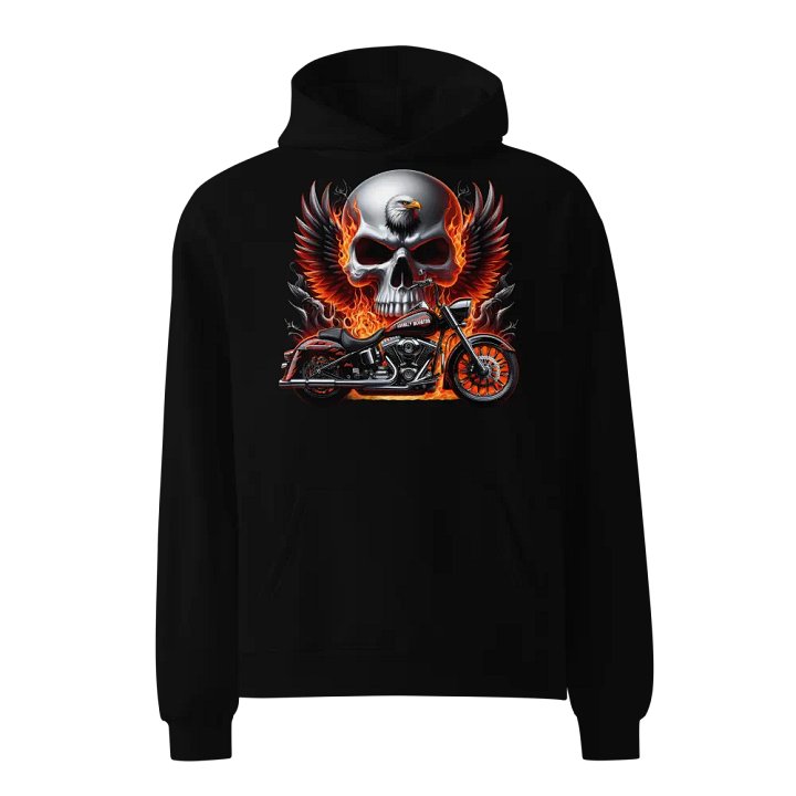 Eagle Skull Motorcycle Unisex Oversized Hoodie #6 product image (1)