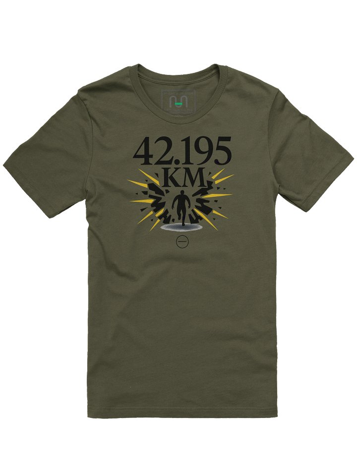 42.195 – Marathon Distance Tee - Dark Letter - Typographic Running Shirt for Marathoners - by M-Art & Design product image (1)