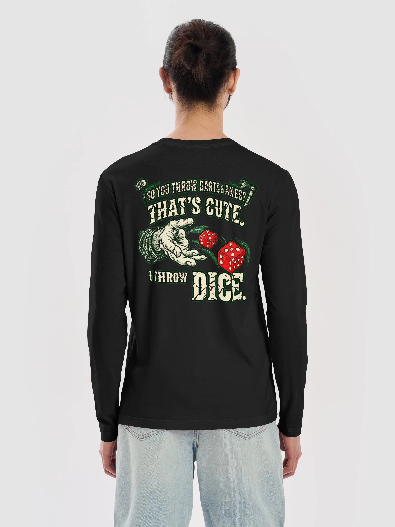KC Craps I Throw Dice Black Long Sleeve product image (6)
