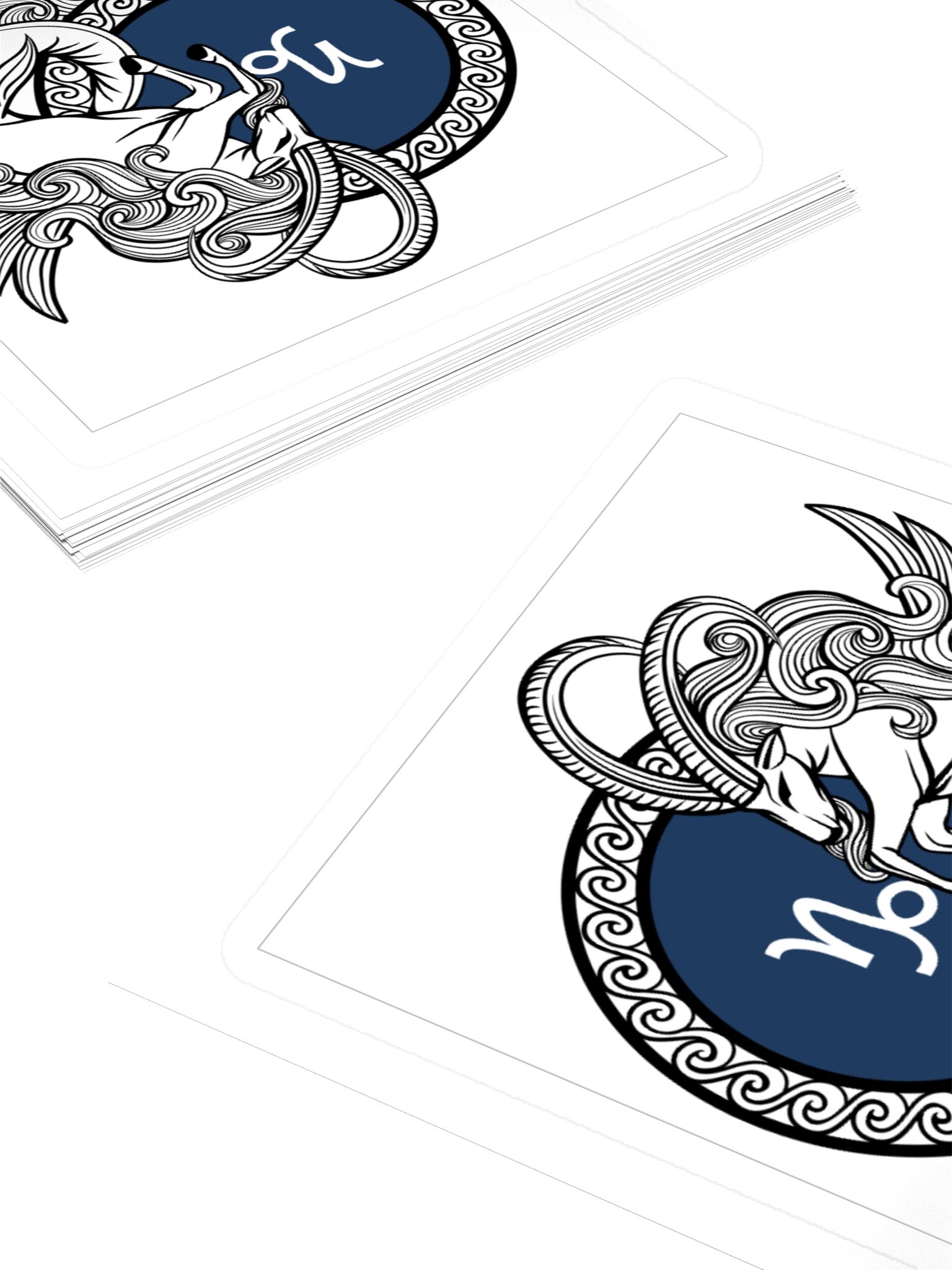 Capricorn Zodiac Sticker — Ornate Sea Goat Crest Design product image (4)