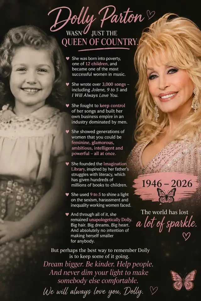 Dolly wasnt just a country singer she was an inspirational human who spread love throughout the world, often under estimated cause of how she looked! the world is now a lot less sparkley but its our job to keep her memory going. #dollyparton #country #imaginationlibrary #sparkle #inspirational 
