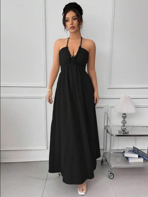 ADLEST Summer Sexy Halter Backless A-Line Dress product image (2)