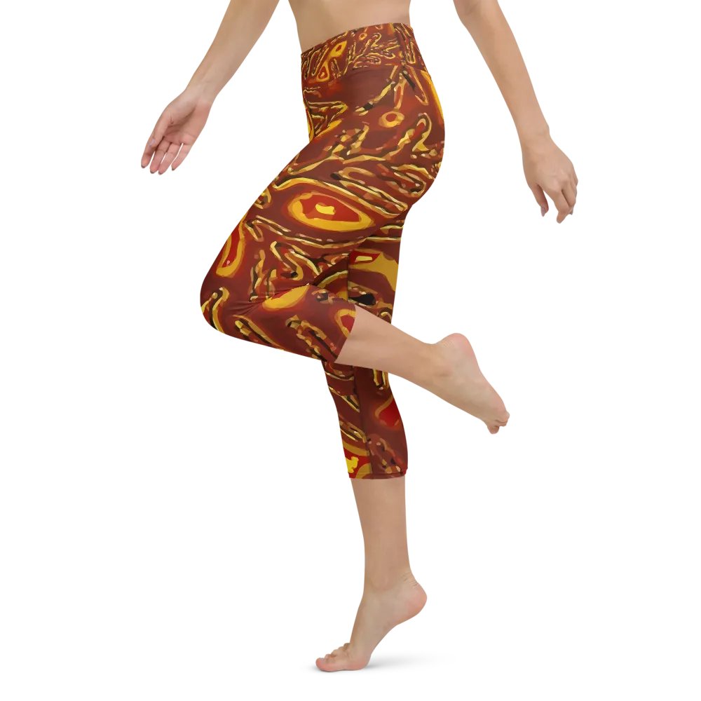 Japanese Fiery Abstract Capri Yoga Leggings product image (6)