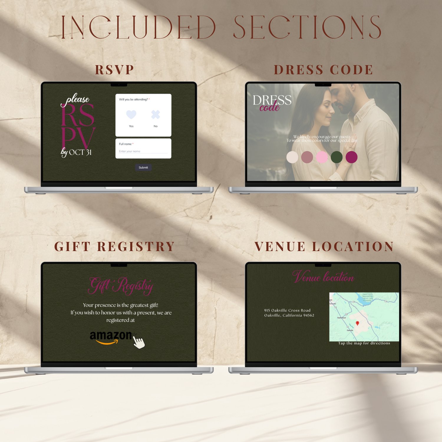 Wedding Website Template Canva | Vintage Wedding | Editable RSVP Site | Digital Invitation Website | Elegant Wedding Design product image (4)