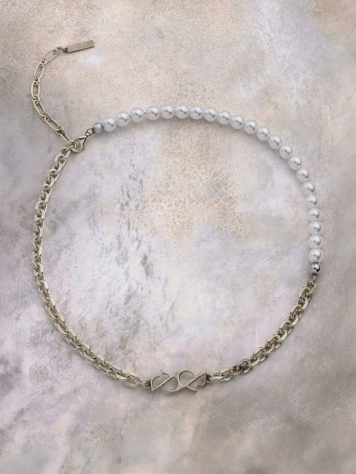 Mixed Chain & Pearl Ampersand Necklace product image (1)