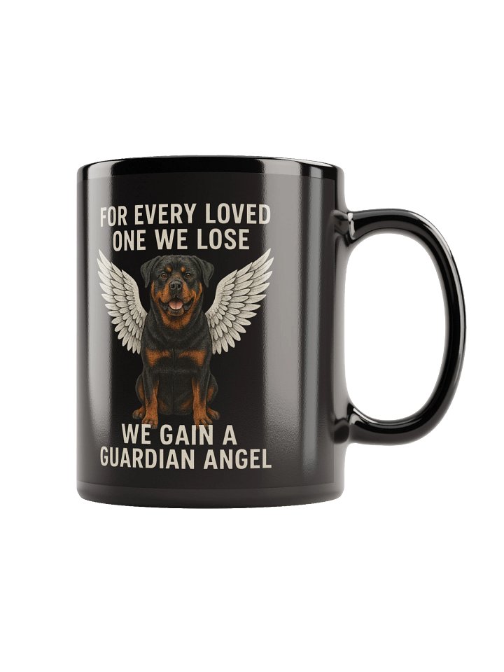 Rottweiler Guardian Angel Black Glossy Mug product image (1)