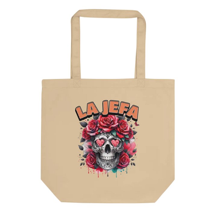 La Jefa Skull The Boss Roses Eco Tote product image (1)